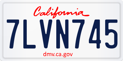 CA license plate 7LVN745