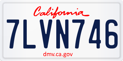 CA license plate 7LVN746