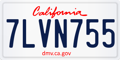 CA license plate 7LVN755