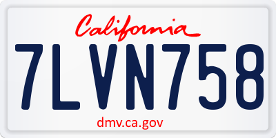 CA license plate 7LVN758