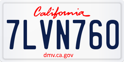 CA license plate 7LVN760