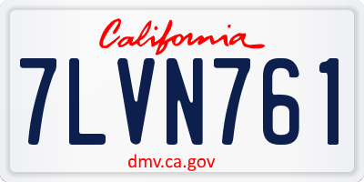 CA license plate 7LVN761