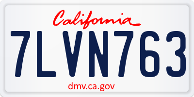 CA license plate 7LVN763