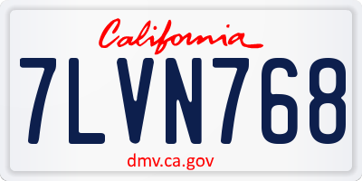 CA license plate 7LVN768