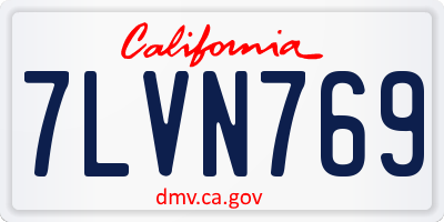 CA license plate 7LVN769