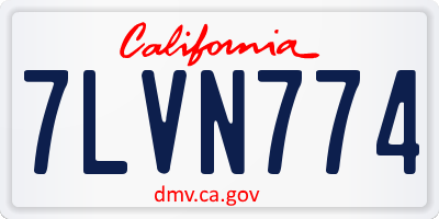 CA license plate 7LVN774