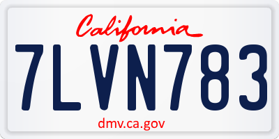 CA license plate 7LVN783