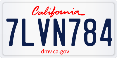 CA license plate 7LVN784