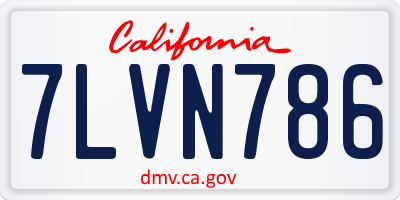 CA license plate 7LVN786