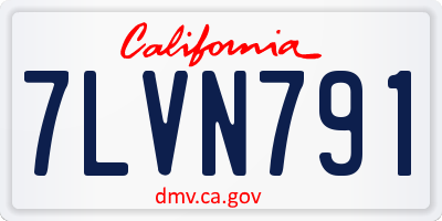 CA license plate 7LVN791
