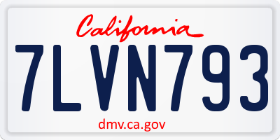 CA license plate 7LVN793