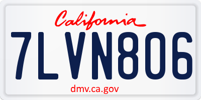 CA license plate 7LVN806