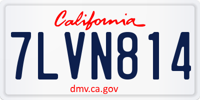 CA license plate 7LVN814