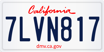 CA license plate 7LVN817