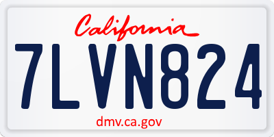 CA license plate 7LVN824
