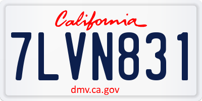 CA license plate 7LVN831