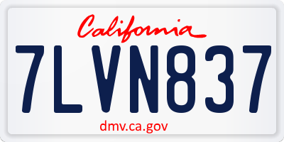 CA license plate 7LVN837
