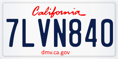 CA license plate 7LVN840