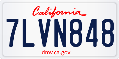 CA license plate 7LVN848