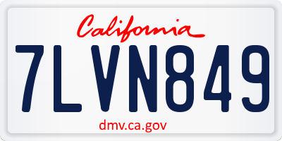 CA license plate 7LVN849