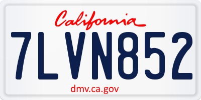 CA license plate 7LVN852