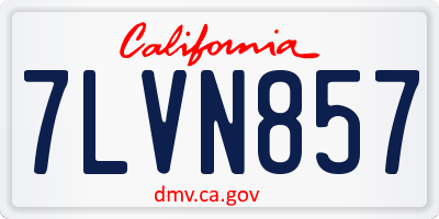 CA license plate 7LVN857