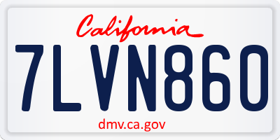CA license plate 7LVN860