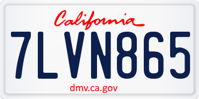 CA license plate 7LVN865