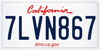 CA license plate 7LVN867
