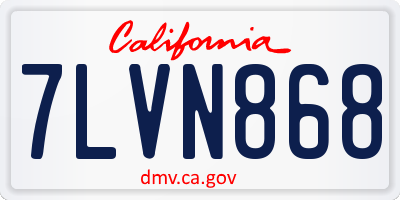 CA license plate 7LVN868