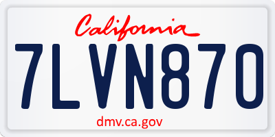 CA license plate 7LVN870