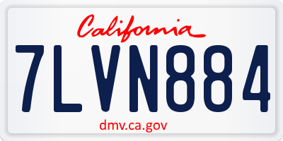 CA license plate 7LVN884