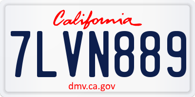 CA license plate 7LVN889