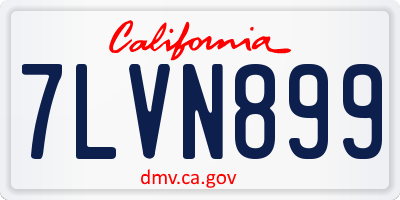 CA license plate 7LVN899