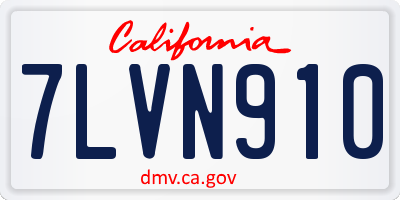 CA license plate 7LVN910