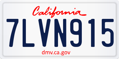 CA license plate 7LVN915