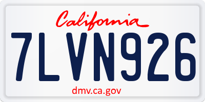CA license plate 7LVN926