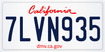 CA license plate 7LVN935