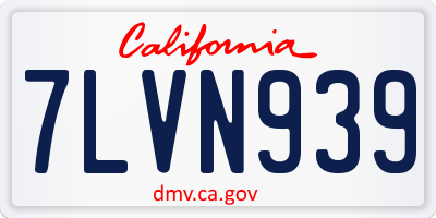 CA license plate 7LVN939