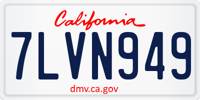 CA license plate 7LVN949