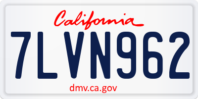 CA license plate 7LVN962