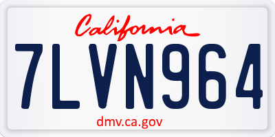 CA license plate 7LVN964