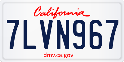 CA license plate 7LVN967