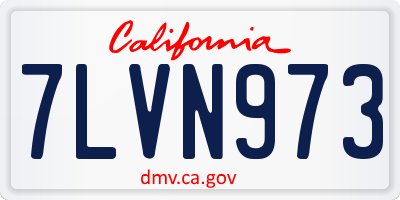 CA license plate 7LVN973