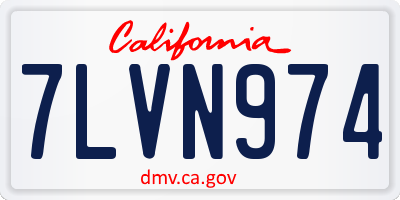 CA license plate 7LVN974