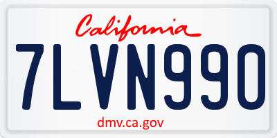 CA license plate 7LVN990