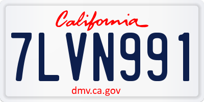 CA license plate 7LVN991