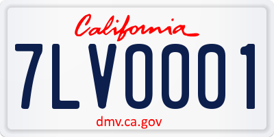 CA license plate 7LVO001