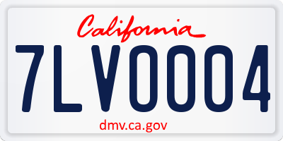 CA license plate 7LVO004