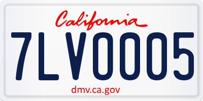 CA license plate 7LVO005